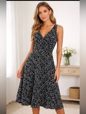 Karin stevens women’s sleeveless v neck dress size 10
